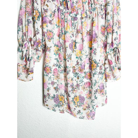 NWT Revolve Tularosa Brogan Off-Shoulder Mini Dress Medium Pink White Floral - Picture 10 of 14